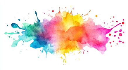 Fototapeta premium Abstract watercolor splatters of vibrant colors