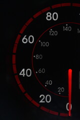 speedometer on black background