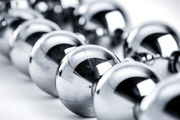 Row of polished metal balls