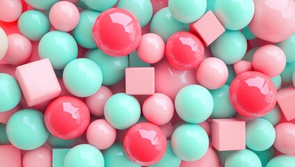 A vibrant, colorful, 3D abstract pattern. 