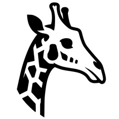 Simple giraffe portrait silhouette © Breck