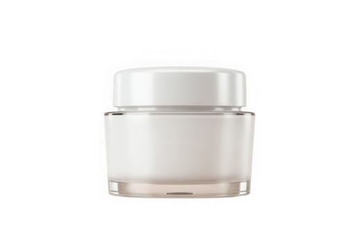 Cosmetic cream jar mockup blank container isolated on transparent background