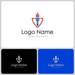 torch icon logo vector. logo templates