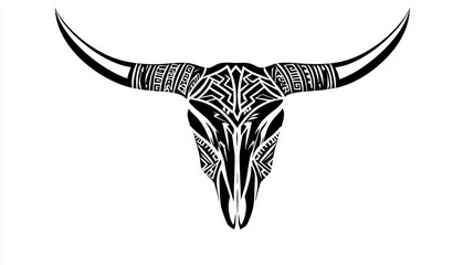 Ornate bull skull design