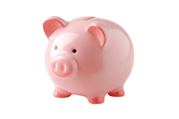Obraz premium Pink Piggy Bank on, Symbolizing Savings, Financial Planning isolated on transparent background
