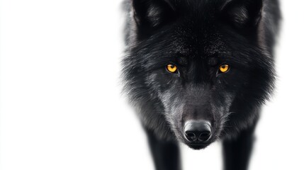 Close-up of a black wolf