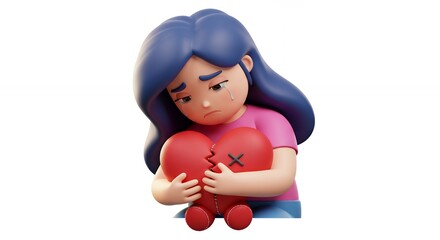 Sad girl with broken heart