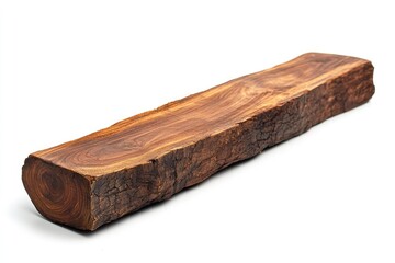 Fototapeta premium Large, rough-hewn wooden plank, light brown hue