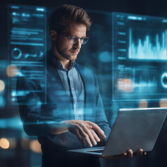 businessman working on laptop