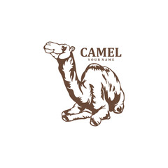 Camel logo design vector. Silhouette Camel Template Illustration. Icon Symbol