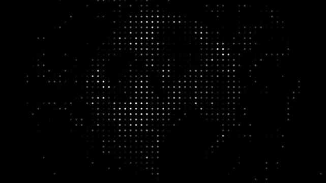 high technology animated technological background with randomly glowing dots and fading out, data information matrix animation