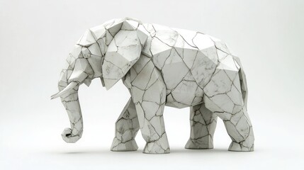 Obraz premium White fractured elephant sculpture