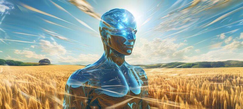 The mighty knight of Wheat field,ai generative