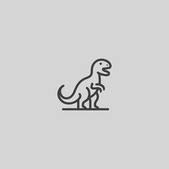 Dinosaur logo in minimalist and smooth line art design.