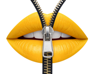 Zipper Mouth Face Emoji – Secret Reaction – High Quality Transparent Background PNG