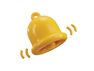 Bell notice icon 3d render concept of notice alert for new event, information notification reminder bell vector illustration