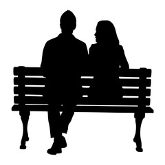 couple sitting on bench  with white background.
