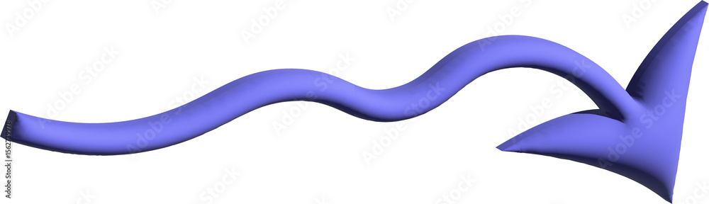 Poster Abstract flowing purple arrow shape with a smooth curved path and sharp point