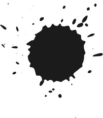 Isolated Black Ink Blot Graphic