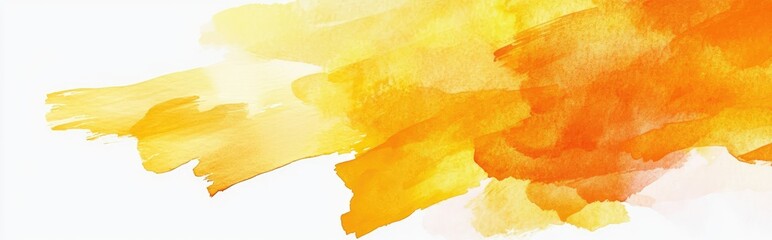 Abstract watercolor wash of vibrant yellow and orange hues