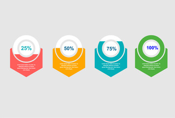 Infographics template with numbers percent option for business presentations.
