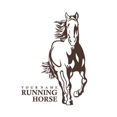 Running Horse logo design vector. Silhouette Horse Template Illustration. Icon Symbol