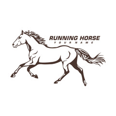 Running Horse logo design vector. Silhouette Horse Template Illustration. Icon Symbol