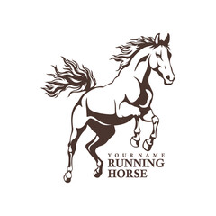 Running Horse logo design vector. Silhouette Horse Template Illustration. Icon Symbol