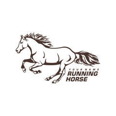 Running Horse logo design vector. Silhouette Horse Template Illustration. Icon Symbol