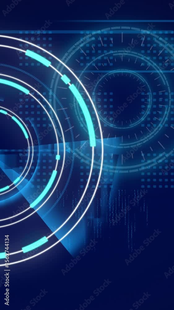 Poster animation of scopes scanning and data processing over digital screen