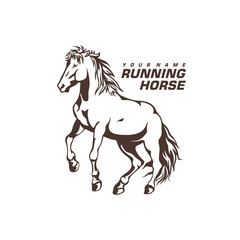 Running Horse logo design vector. Silhouette Horse Template Illustration. Icon Symbol