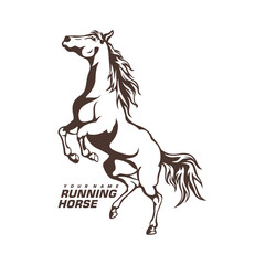 Running Horse logo design vector. Silhouette Horse Template Illustration. Icon Symbol