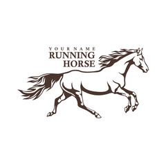 Running Horse logo design vector. Silhouette Horse Template Illustration. Icon Symbol