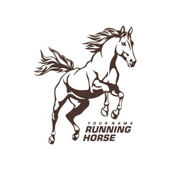 Running Horse logo design vector. Silhouette Horse Template Illustration. Icon Symbol