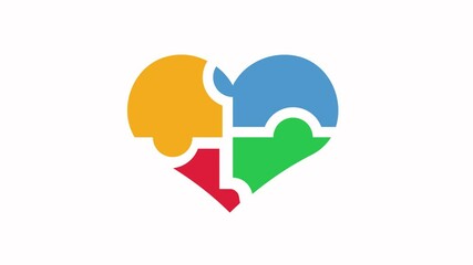 love  puzzle icon animation   - Powered by Adobe
