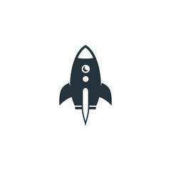 Rocket Logo Template in Flat Style