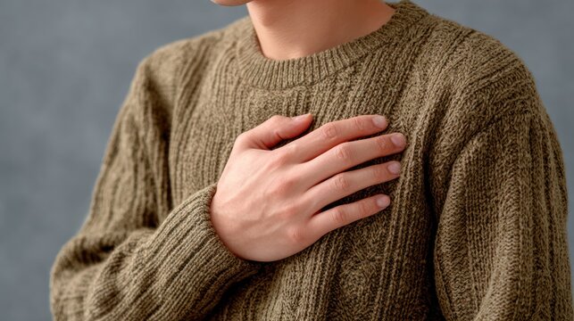 Heartfelt gesture of appreciation cozy indoor setting portrait photography warm atmosphere close-up view emotional connection