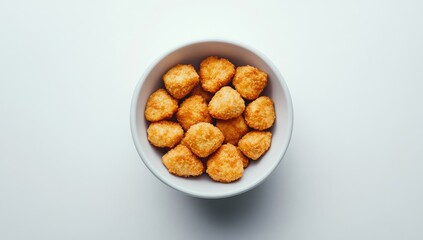 Crispy, golden-brown bites in a white bowl