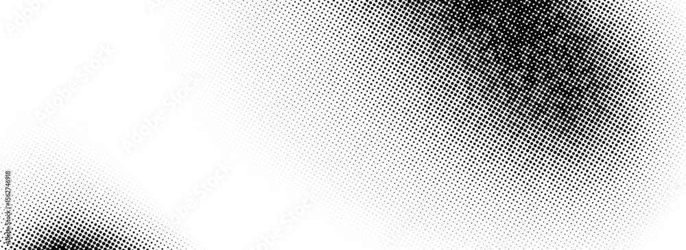 Aufkleber grunge halftone gradient texture. black pixelated grange backdrop. weathered grit noise background. 