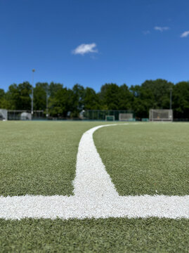 white line on soccer field