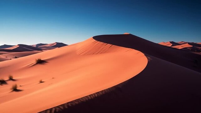 Orange Sand Dunes in the Sahara Desert