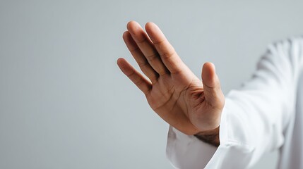 Close Up of Muslim Hands, Stop Gesture : Suitable for Be Used in Blog Posts, Social Media Posts or Website Content Related to People & Lifestyle Theme.