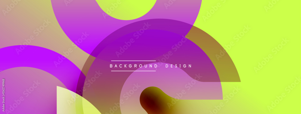 Aufkleber Abstract yellow, purple gradients overlap. Modern design features flowing shapes, dynamic composition. Text reads background design.