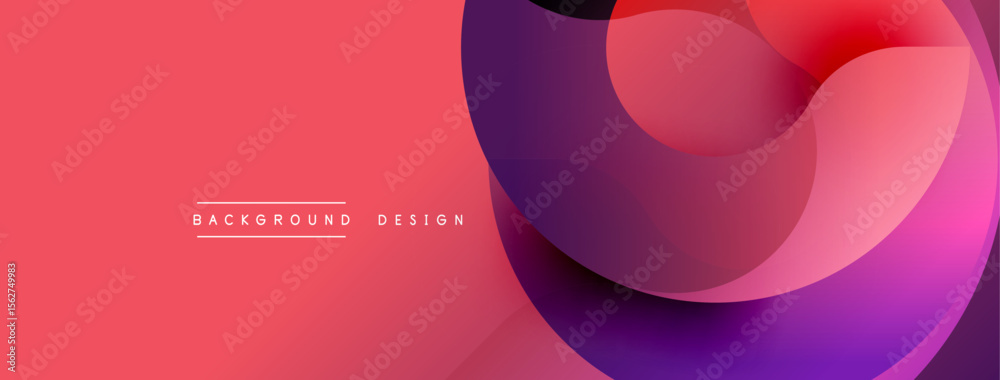 Aufkleber abstract fluid shapes, vibrant colors, coral background. modern design elements create dynamic visua
