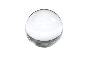 Luminous orb with a clear glass bottom, set against a stark, creating a captivating contrast and visual interest isolated on transparent background