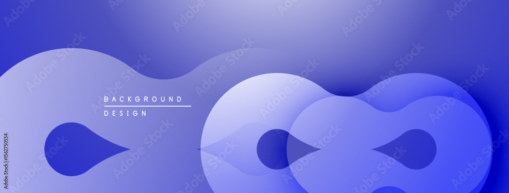 Poster abstract blue waves create flowing design. soft gradients suggest depth, modern aesthetic. minimalis