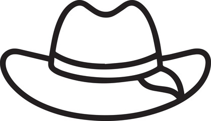 cowboy hat line art logo, cowboy hat line art silhouette vector icon