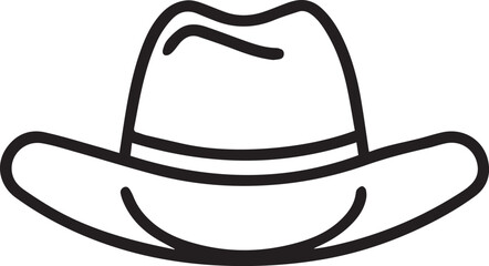 cowboy hat line art logo, cowboy hat line art silhouette vector icon