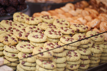 Freshly baked cookies at a local market stand