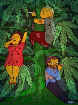 People smoking marijuana